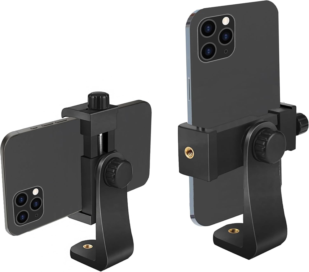 Phone Holder/Vertical and Horizontal Tripod Mount Adapter Rotatable Bracket with