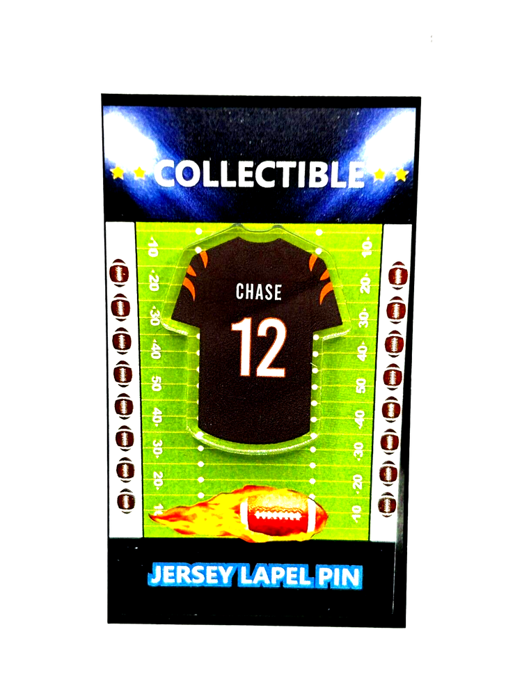 Cincinnati Bengals JaMarr Chase Jersey Lapel Pin Classic Who Dey Collectible