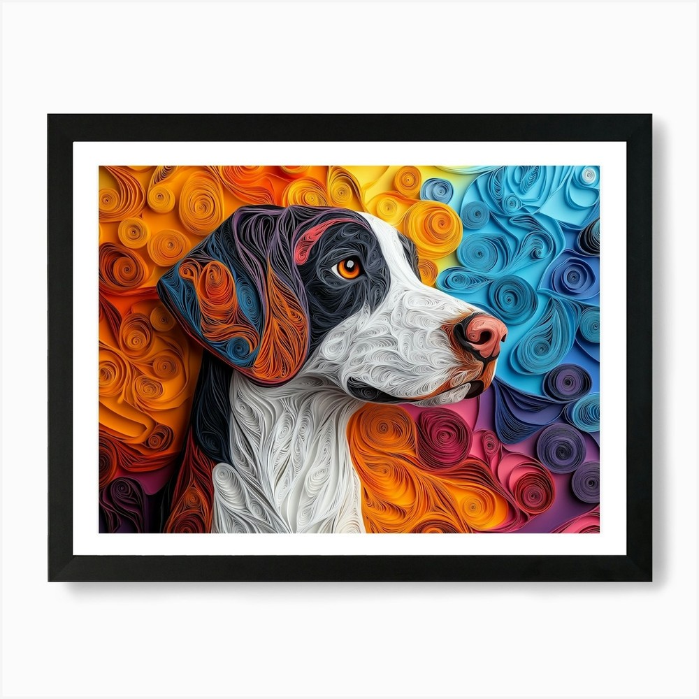 German Shorthaired Pointer Paper Qu Framed Wall Art Poster Canvas Print Picture