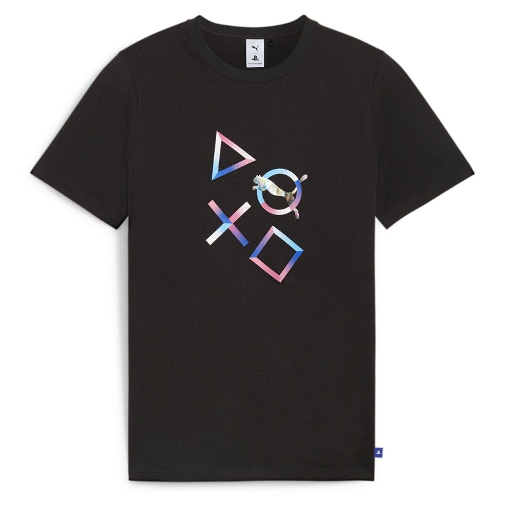 PUMA  X Playstation Graphic Print Crew Neck Short Sleeve T-Shirt Mens Black Casu