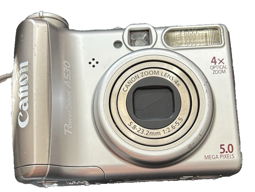 Canon PowerShot A530 5.0MP Digital Camera - Silver FOR PARTS (See description)