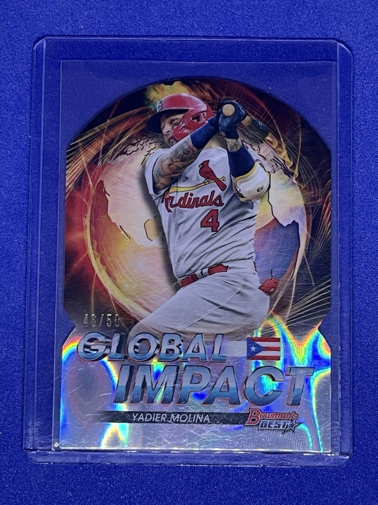 2022 Bowman's Best Yadier Molina Global Impact Die-Cuts Lava Refractor 46/50