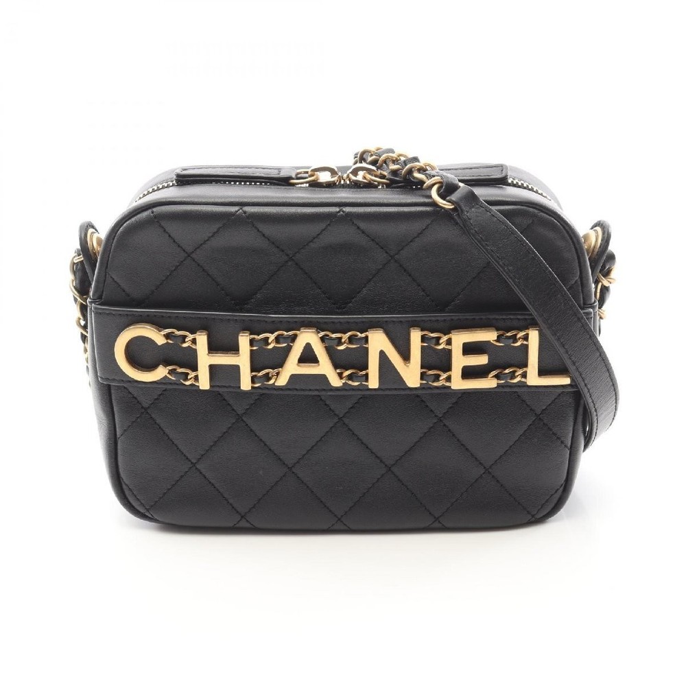 Chanel Matelasse logo Camera Bag  Leather Shoulder calfskin 490046