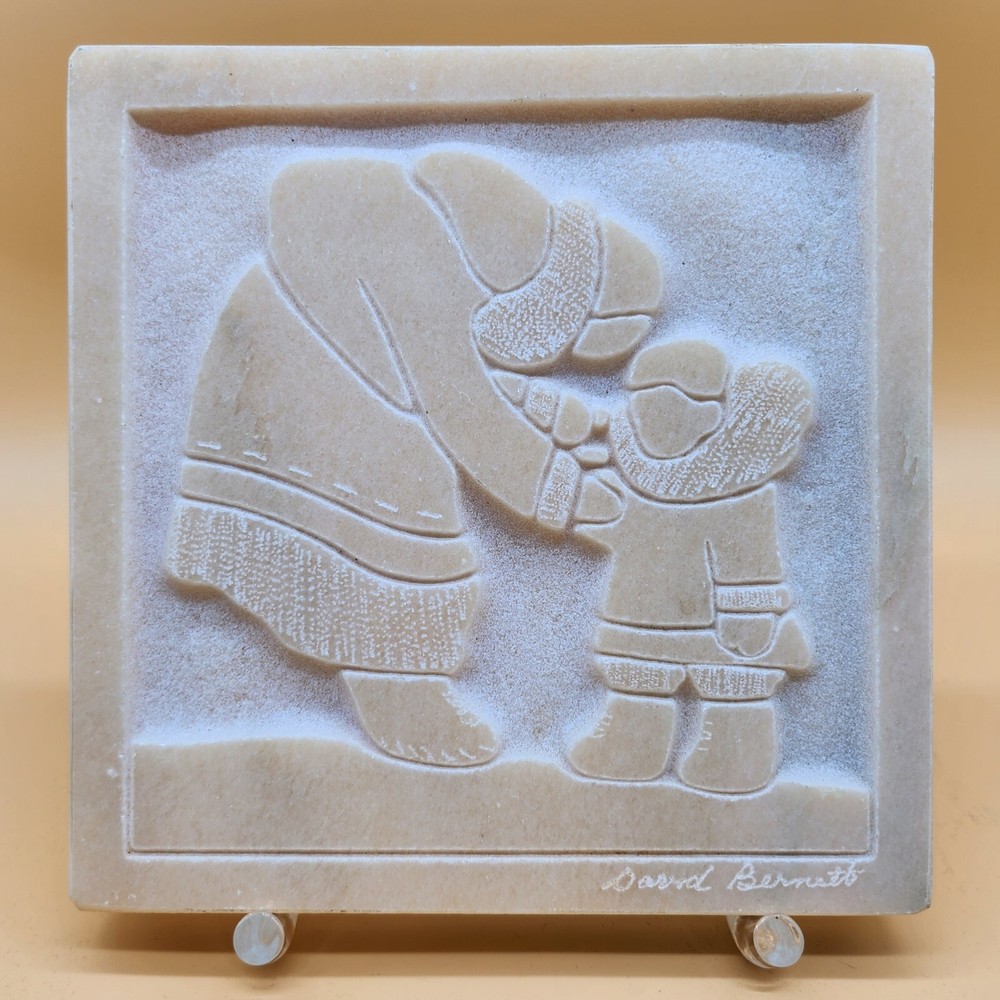 Rare/Scarce David Bennett Signed Inuit Relief Native American Sculpture