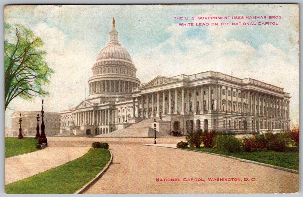 Antique Postcard National Capitol Building Washington, DC 1900s