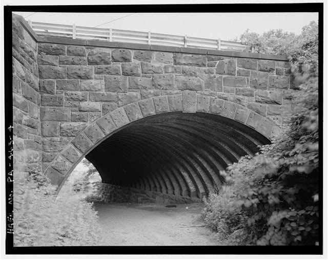 4. ELEVATION FROM WEST. - Brick Arch Culvert over Master Street, Spanning dirt