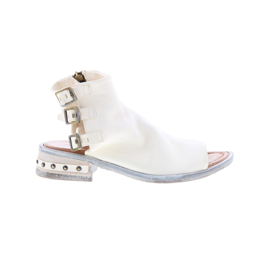 A.S. 98 Gage Womens White Leather Heeled Sandals with Zipper Size 36