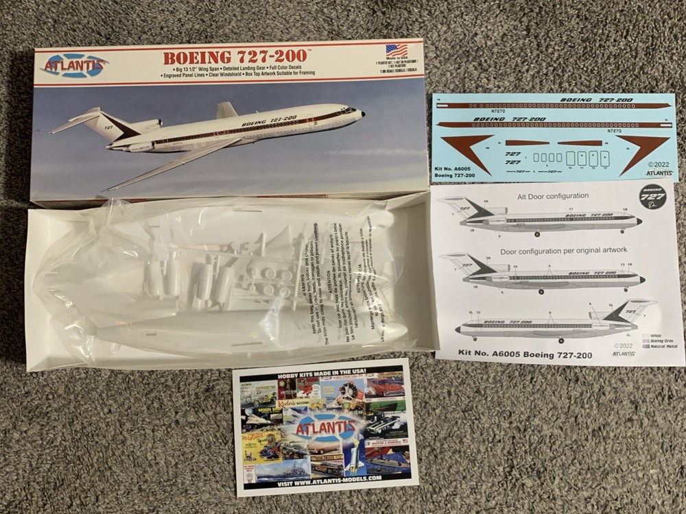 Atlantis 6005 Boeing 727-200 Airliner plastic model kits 1/96