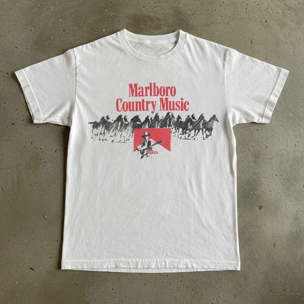 Vintage Marlboro T-Shirt Cowboy Cigarettes Graphic Tee S-5XL