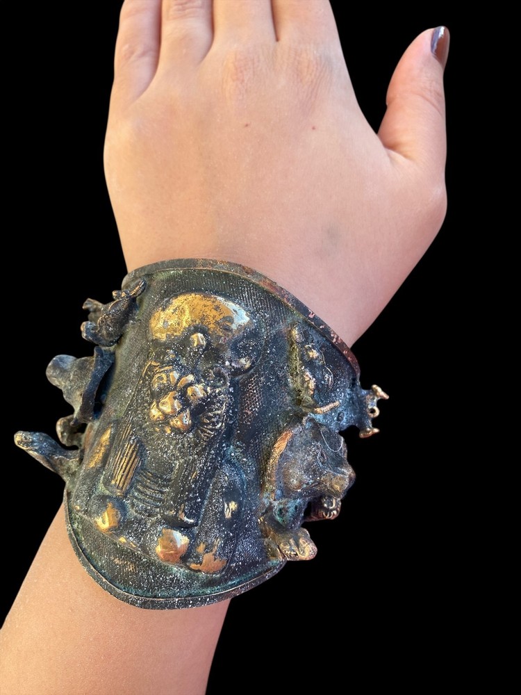 Goddess Sekhmet Vintage Protection Bracelet made in Egypt , Rare Antique Jewlery