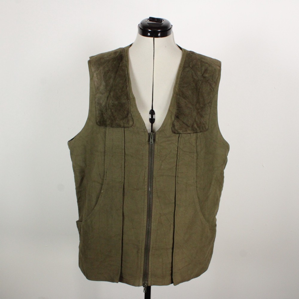 Barbour Moleskin Shooting Waistcoat Gilet Vest Hunting Mens L Vintage D315 Green