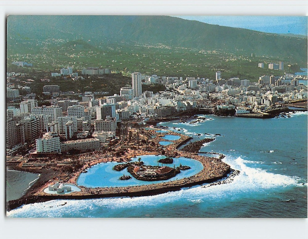 Postcard Aerial View Puerto De La Cruz Tenerife Spain