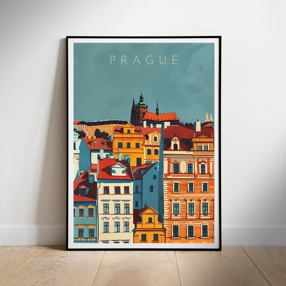 Prague Travel Poster Wall Art Instant Hanging Decor New Home Gift