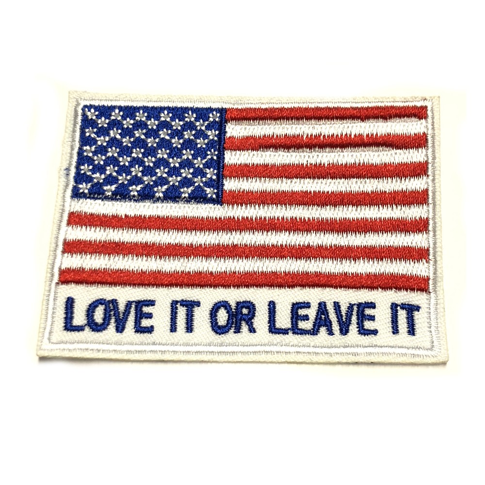 Love It or Leave It USA Patch Embroidered Iron-On Applique Biker Emblem