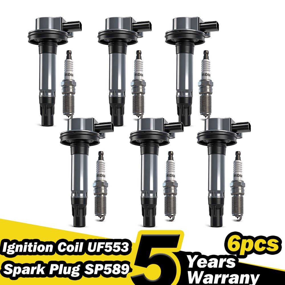 6x Ignition Coils+6x Iridium Spark Plugs FIT Ford Lincoln Mazda 3.5L V6 UF553