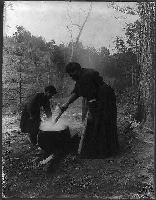 Photo:Washing Day,African American Woman,Child,Kettle,c1901