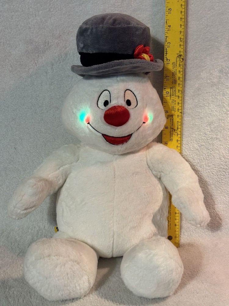 Build a Bear Frosty the Snowman Christmas Cheeks Lights Sound Plush Stuffed