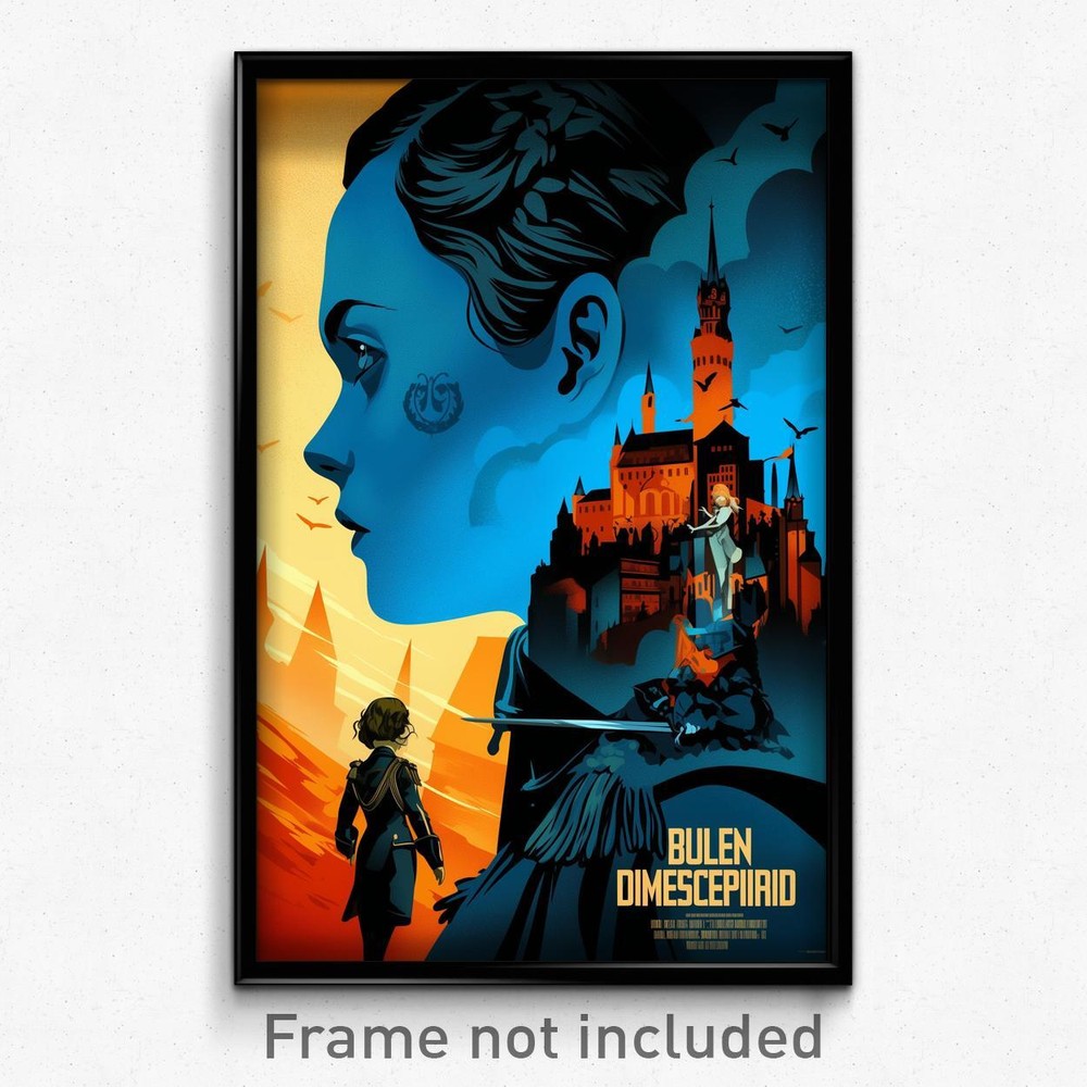 Vintage Blue Empire German Psychedelic Art Retro Film Poster