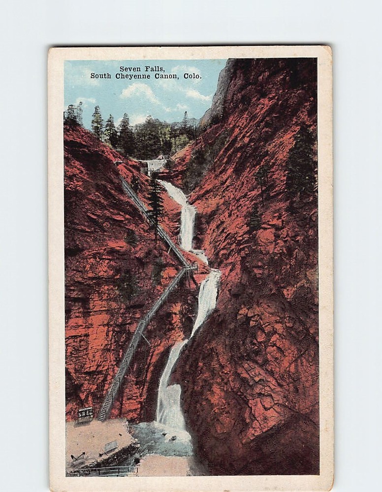 Postcard Seven Falls South Cheyenne Canyon Colorado USA