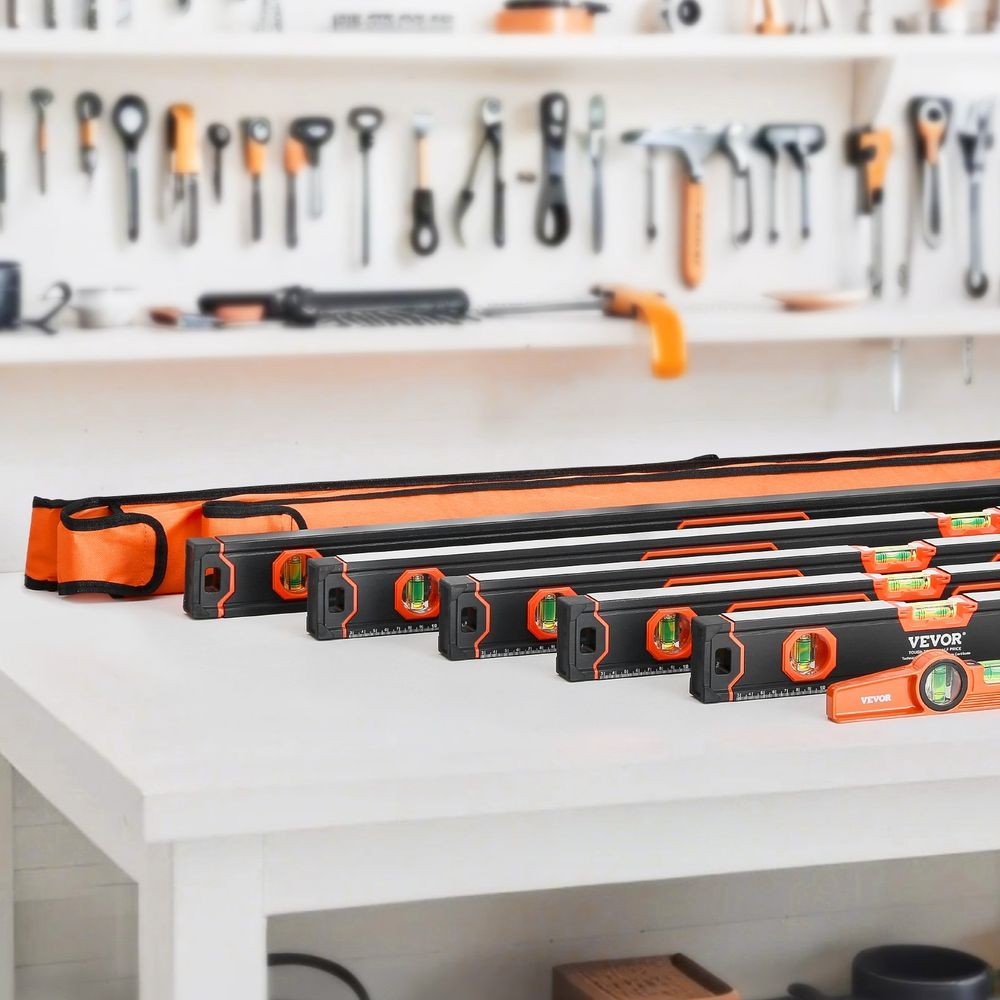 6-Piece Magnetic Torpedo Level Set 10-78 Inch Aluminum Alloy SAE Metric Scale