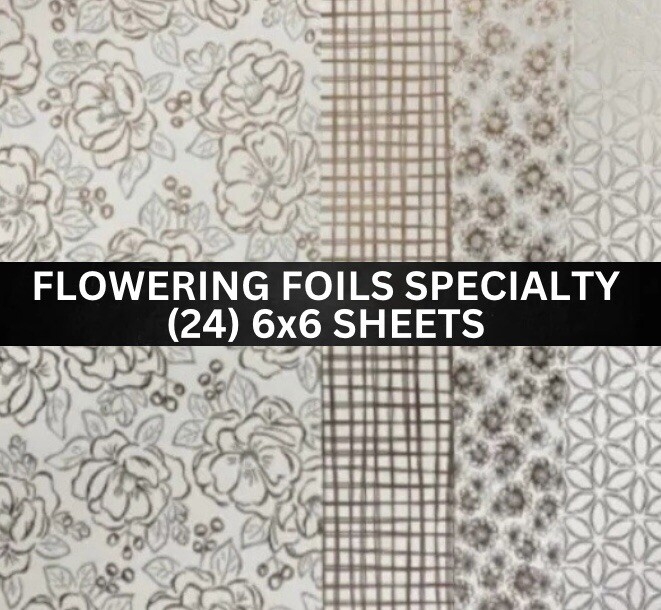 Stampin Up FLOWERING FOILS SPECIALTY Designer Series Paper DSP -  (24) 6x6 Shts