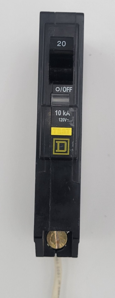 Square D QO120GFI 20A 1Pole PlugOn Ground Fault Circuit Interrupter Breaker USED