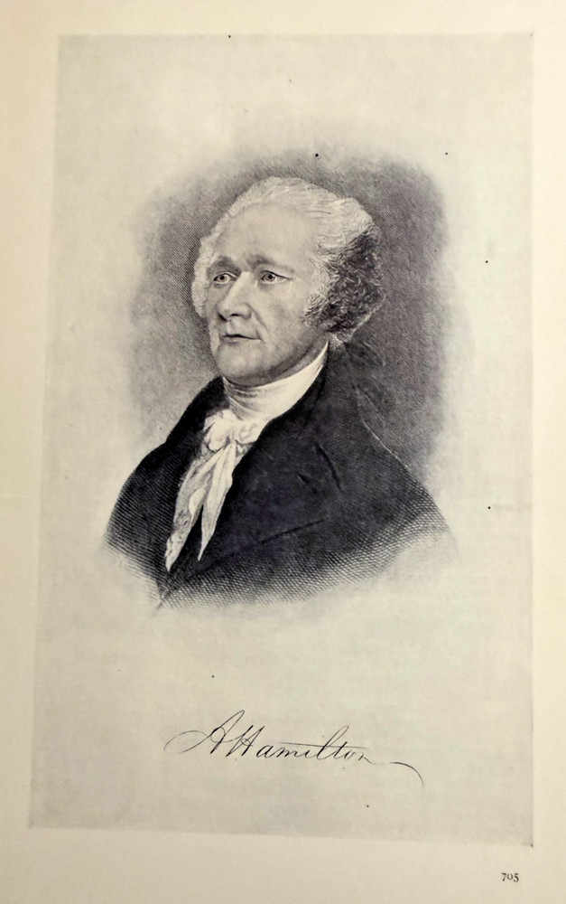 Vintage Magazine Illustration 1907 Alexander Hamilton Secretary of Treasury