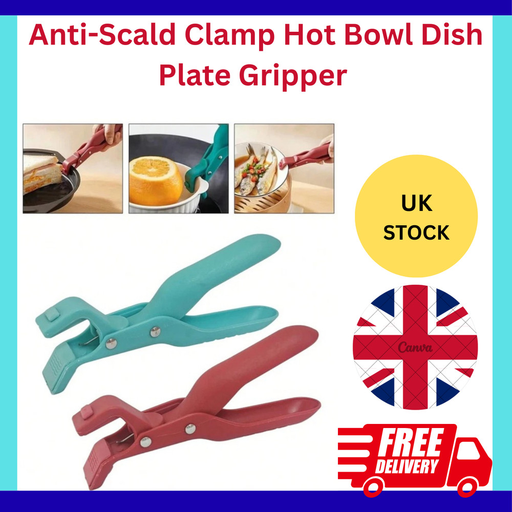 Anti-Scald Clamp Hot Bowl Dish Plate Gripper Plate Clamp Bowl Tong Kitchen Tools
