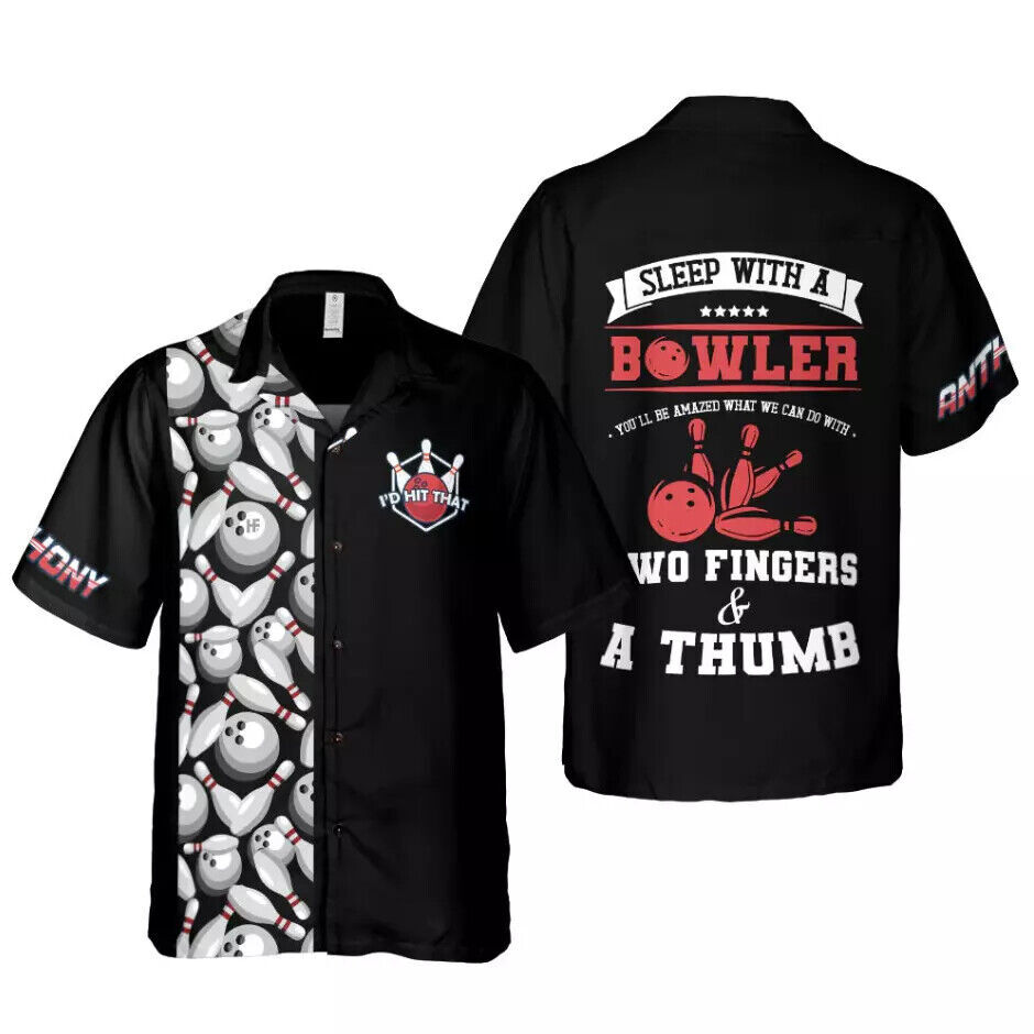 Custom Name Bowling Id Hit That Bowling Lovers 3D Hawaiian Shirt Size S 5XL
