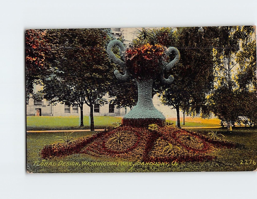 Postcard Floral Design Washington Park Sandusky Ohio