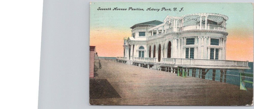 1908 Asbury Park NJ Seventh Avenue Pavilion Ocean Grove Postcard