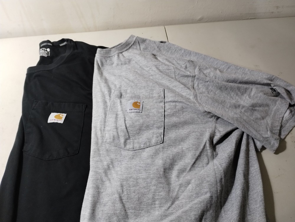 2 Carhartt Force Relaxed Fit XXL Short Sleeve Pocket T-shirts 2XL Gray Black