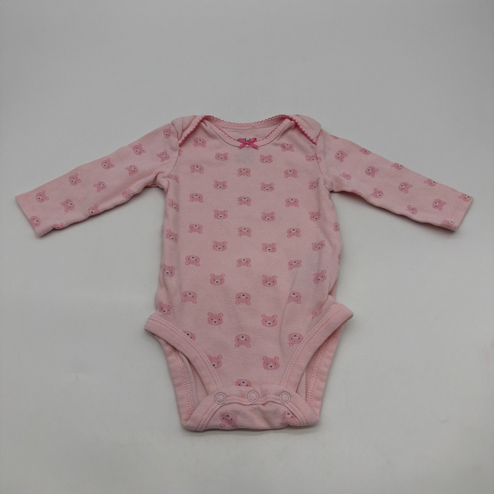 Child Of Mine By Carters One Piece Toddler Girls Size 0-3M Pink Aop Bear .#46001
