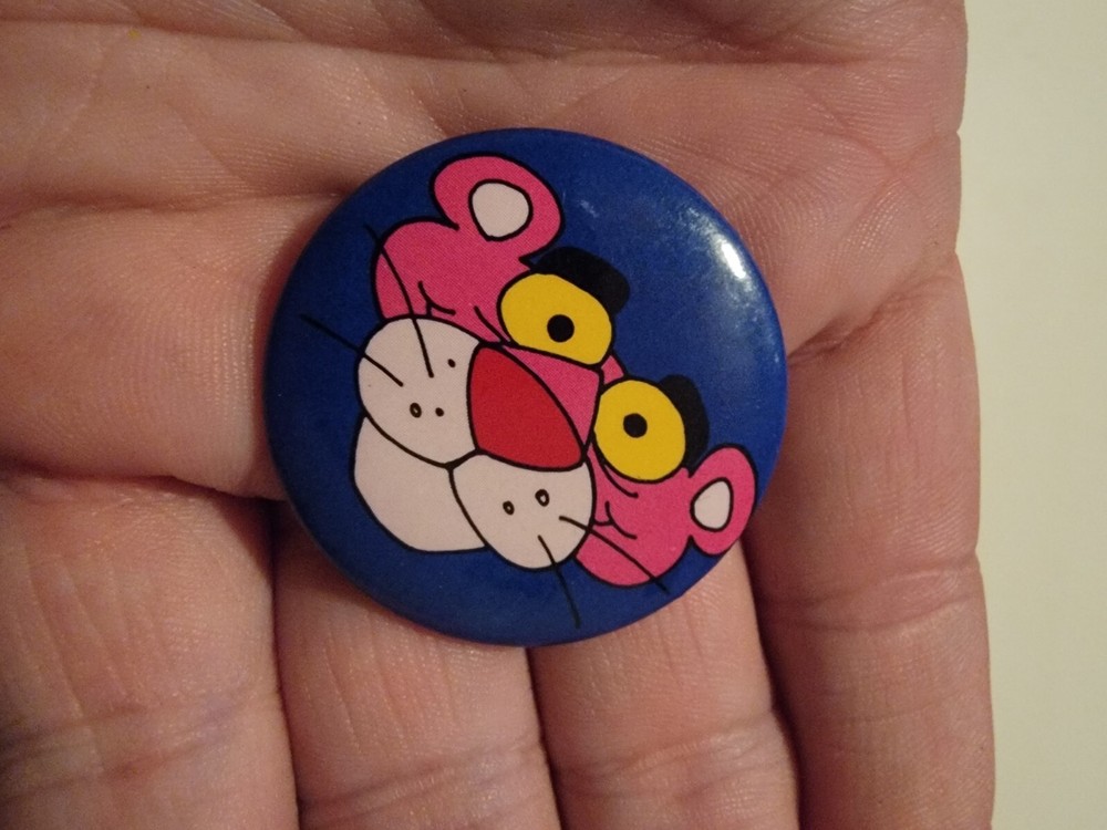 The Pink Panther Vintage Button Pinback 1980s 80s EUC