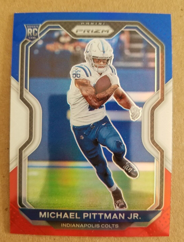 2020 Panini Prizm Michael Pittman Jr Red White Blue Prizm Rookie Card #333 Colts