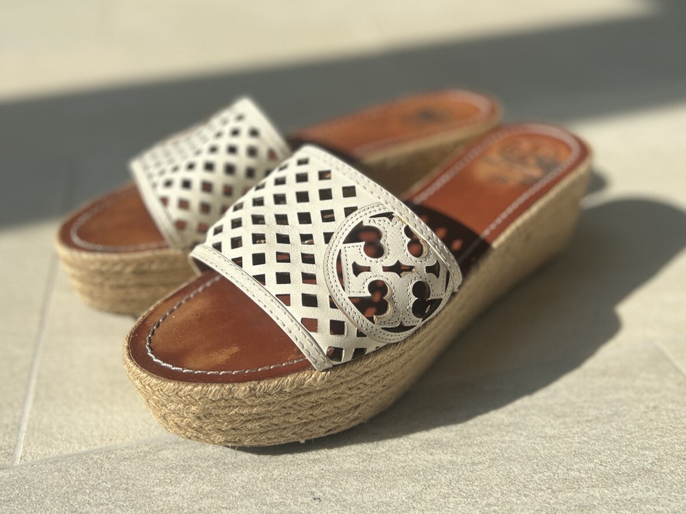 Tory Burch Leather Wedge Sandals for Women Comfortable Summer Style