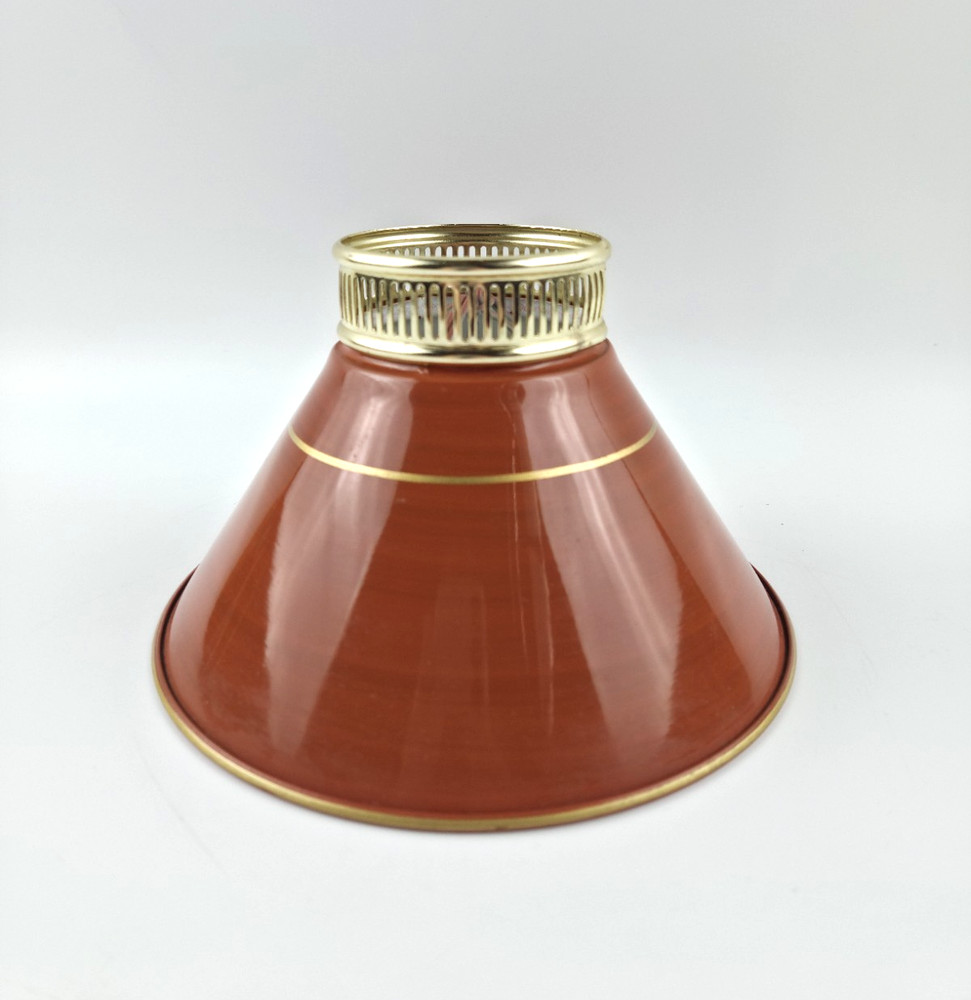 Metal Toleware Replacement Shade Grainy Rust Brown & Gold Clip-On 4.5