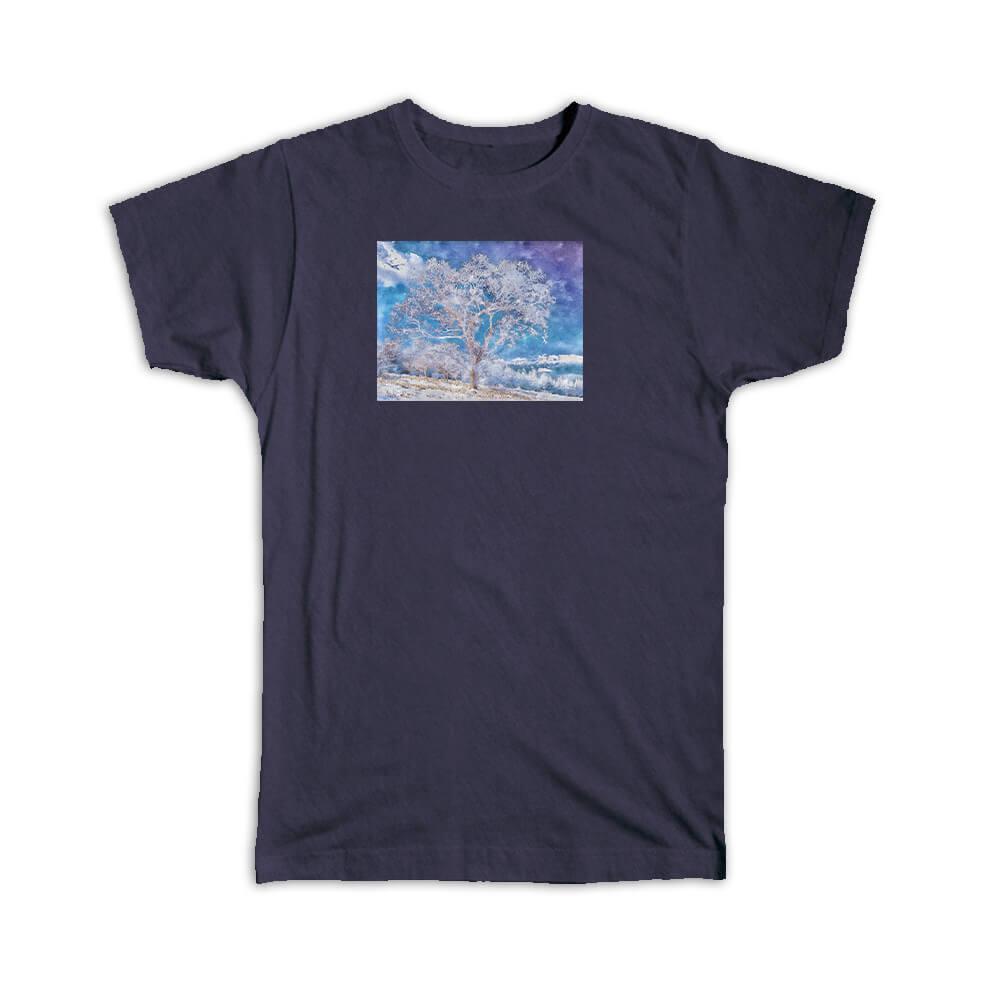 Watercolor Winter Tree Gift T-Shirt for Nature Lovers