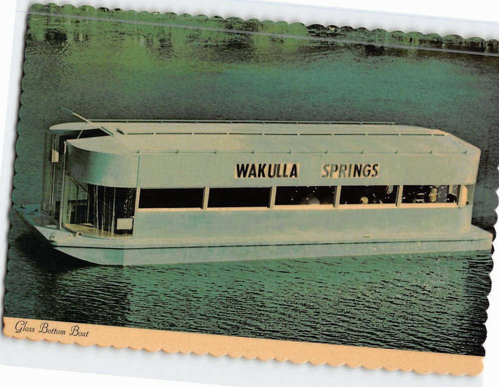 Postcard Glass Bottom Boat Wakulla Springs And Lodge Wakulla Springs Florida USA