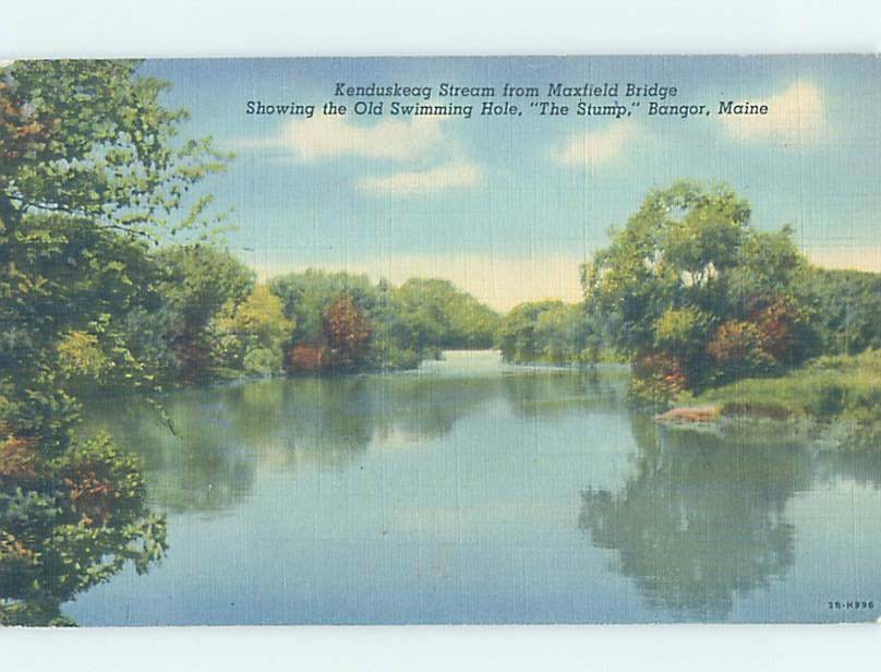 Linen NATURE SCENE Bangor Maine ME m/09 AD6521