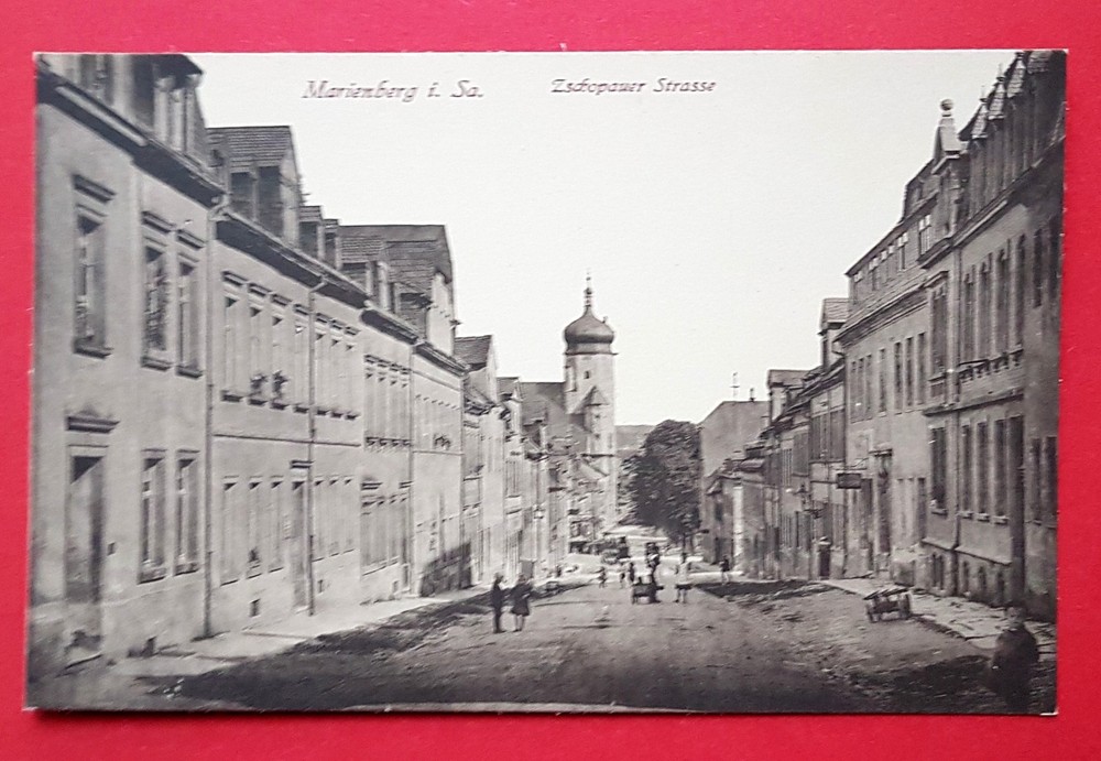 Postcard Marienberg in the Erzgebirge around 1920 view in the Zschopauer Strasse (29712