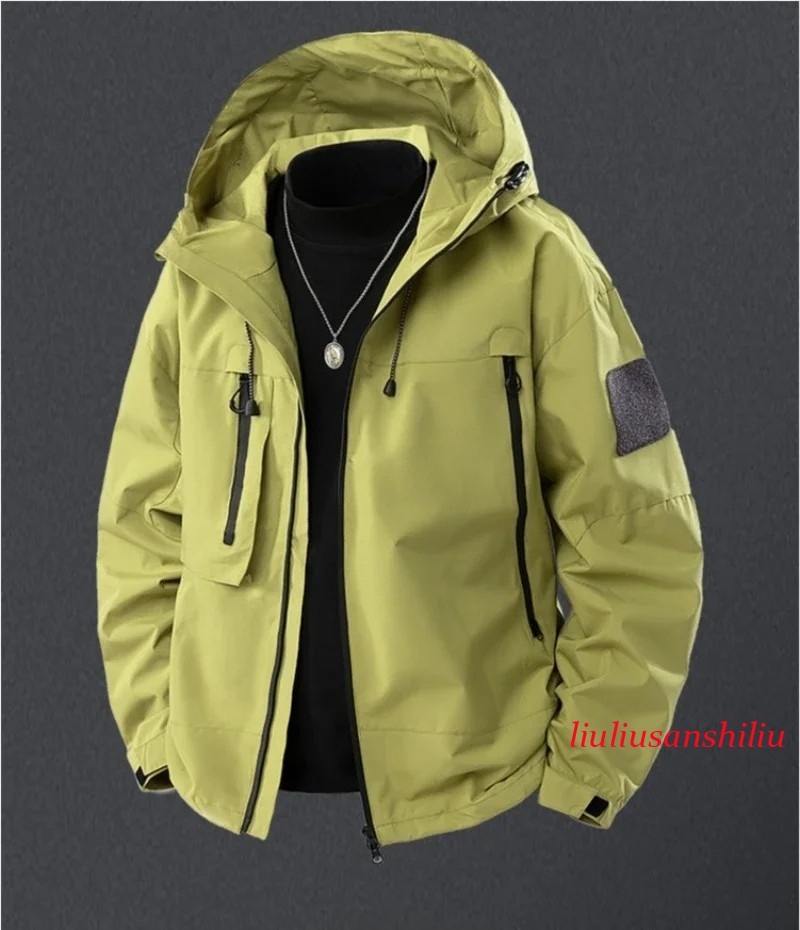 Mens Waterproof Windbreaker Jacket Lightweight Hooded Outdoor Coat Hoodie Casual