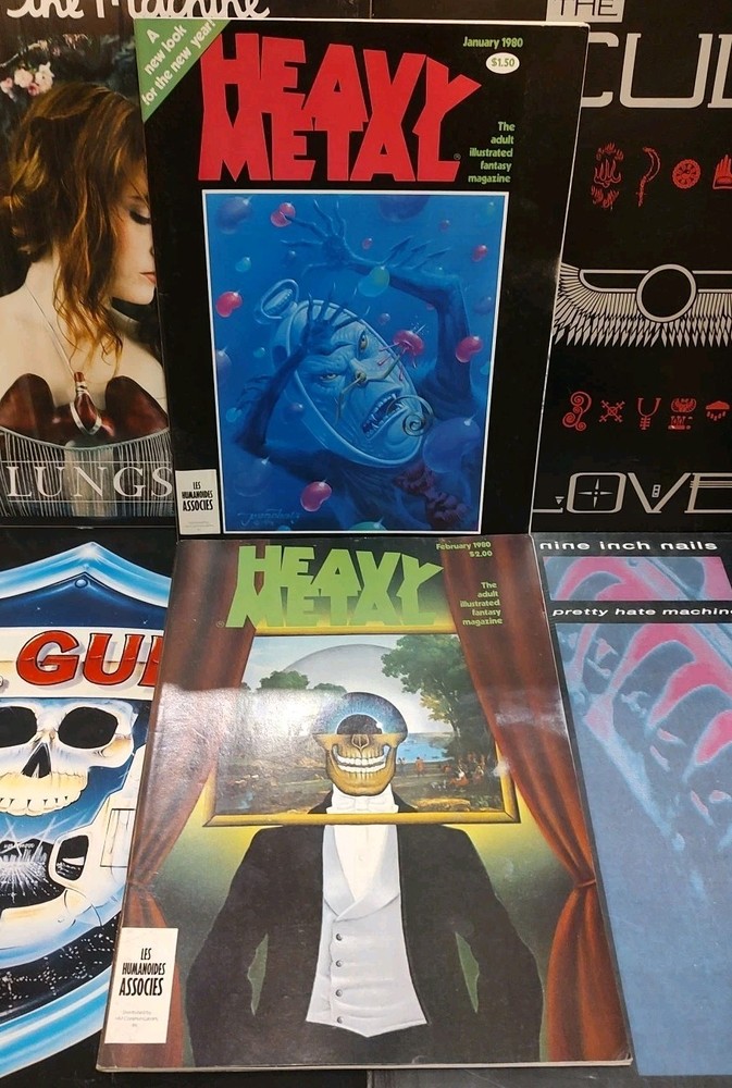 2 Vintage 1980 Heavy Metal Magazine Vol III Jan & Feb 33 & 34 Corben Bode Lot!