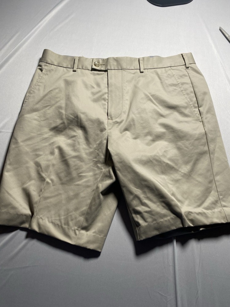 Black Brown 1826 Mens Chino Shorts Size 34 Beige Khaki Classic Fit Non-Iron