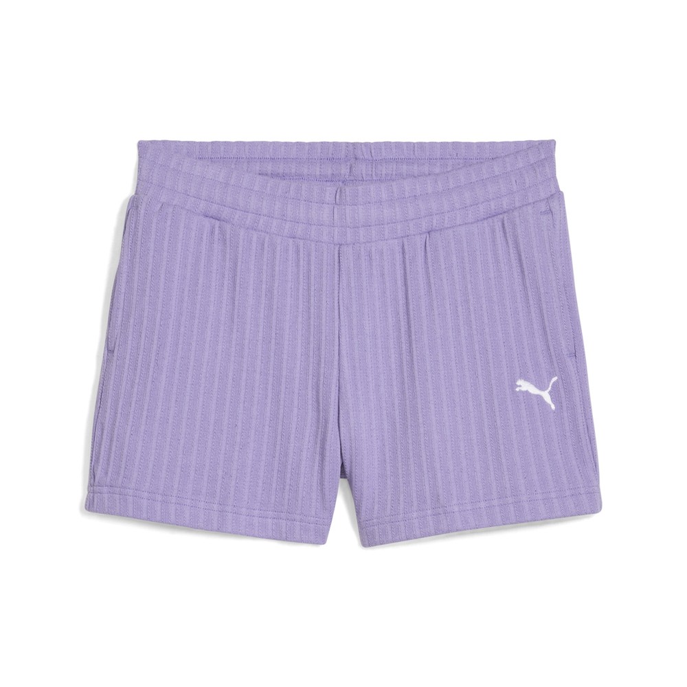 PUMA Wardrobe Essentials Pointelle 4 Inch Shorts Womens Purple Casual Athletic B