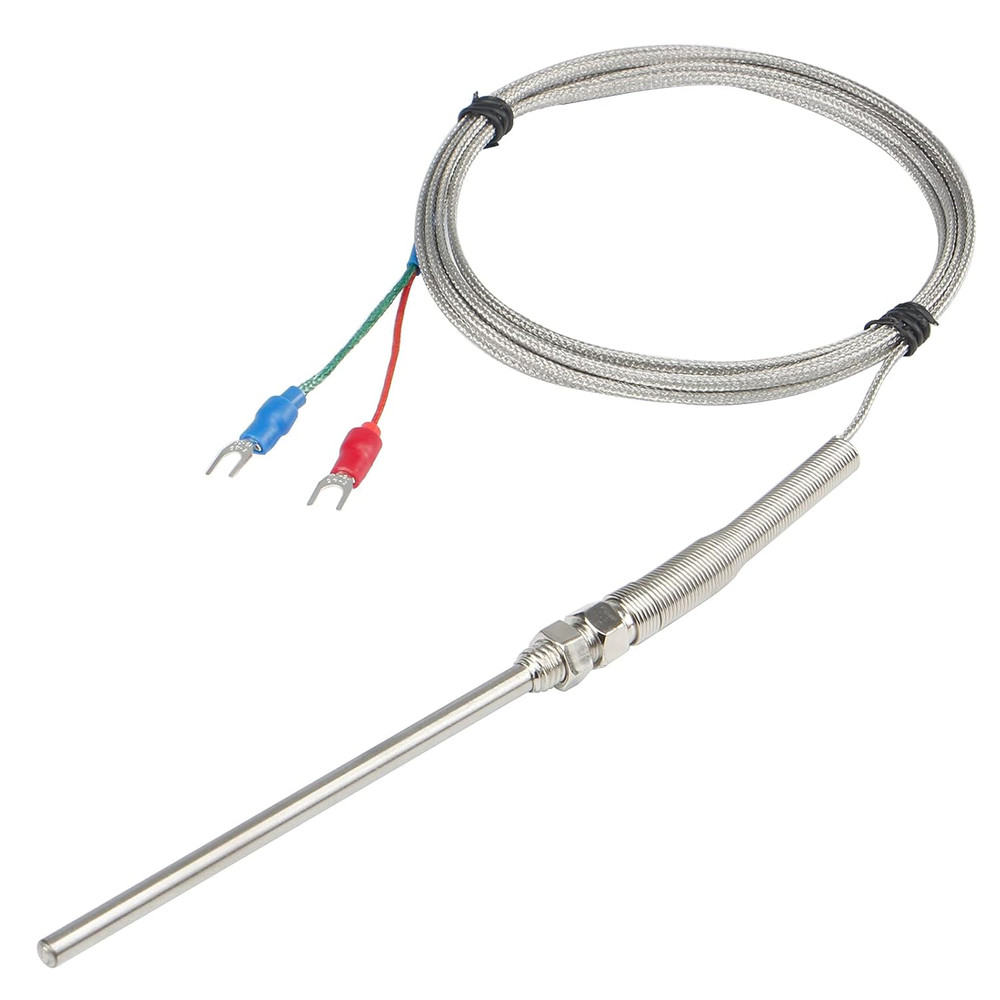 K-Type Thermocouple Temperature Sensors 0~600℃，2M/6.6Ft Wire Probe Length 100Mm