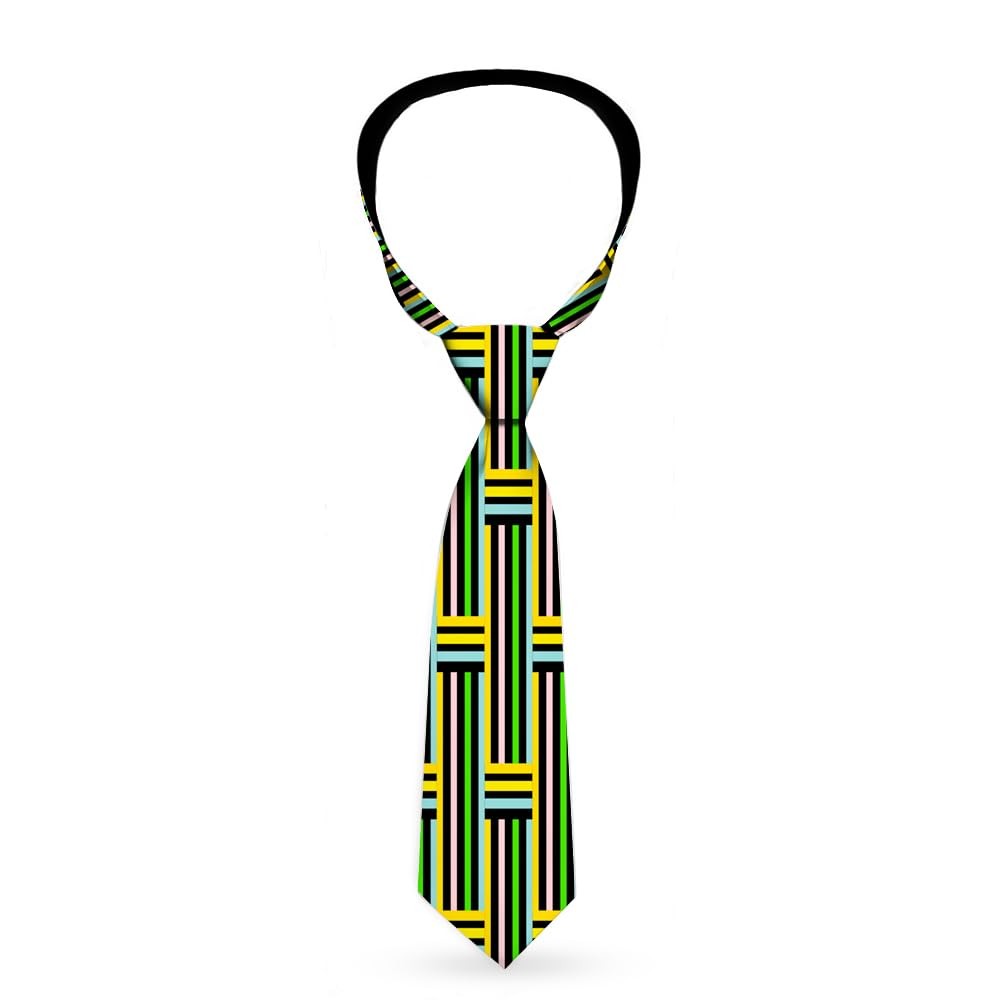 Necktie Standard - Stripe Blocks Black/Multi Pastel ACC NEWAnother great item from Rarewaves USA | Free delivery!