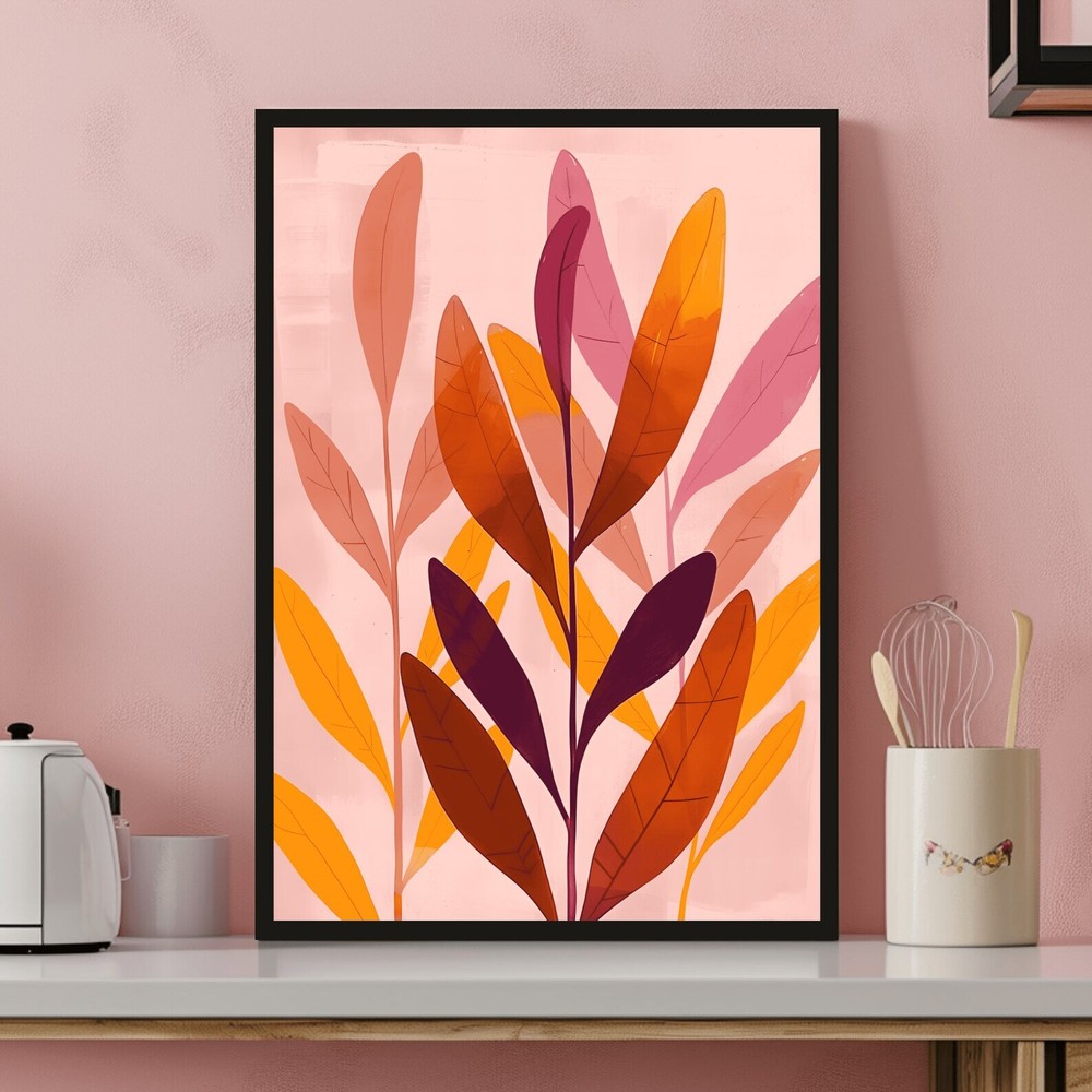 Large Pink Botanical Wall Art Boho Wall Art Minimalist Home Decor Gift For Her