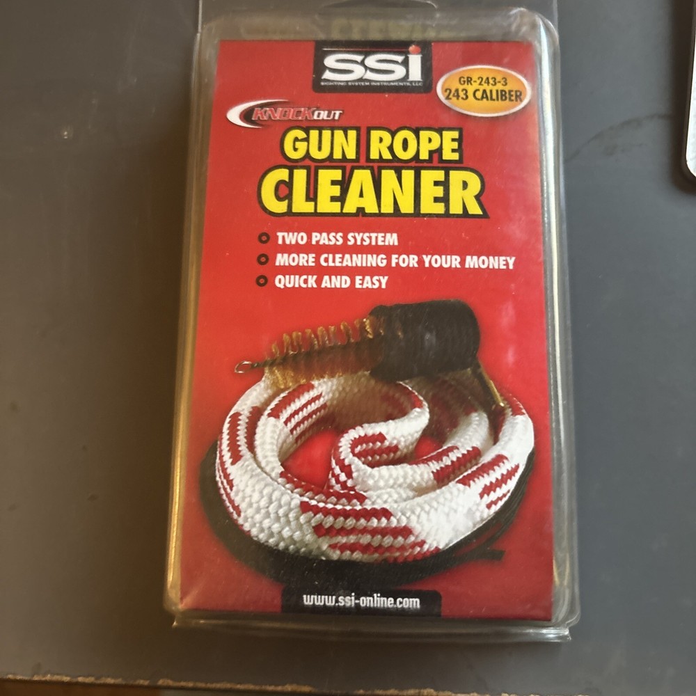 SSI KNOCKOUT GUN ROPE CLEANER  243 CALIBER   MODEL # GR-243-3