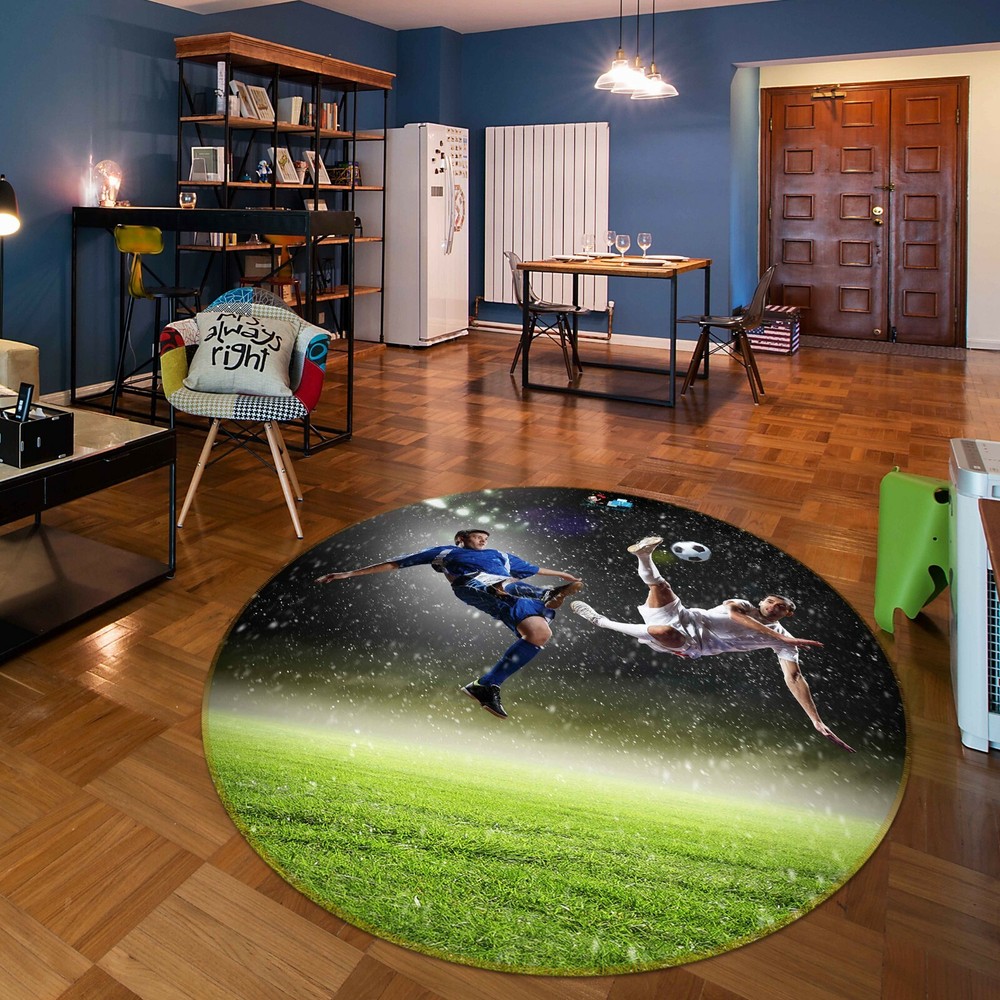 3D Green Sports Field NAO4052 Game Rug Mat Elegant Photo Carpet Mat Fay